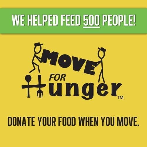 Move for hunger, donate food when you move from Hawaii.